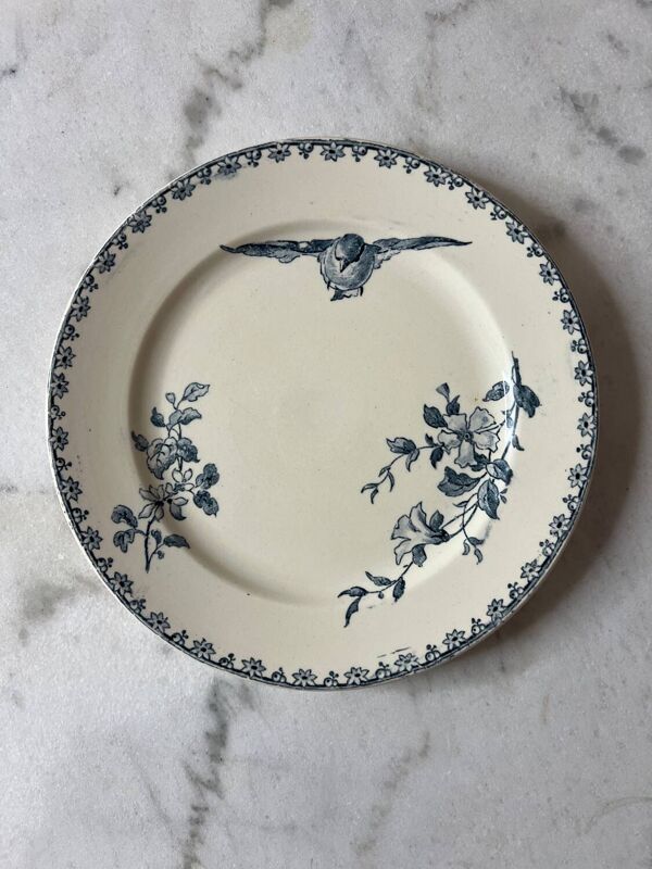 Lot de 4 assiettes à dessert terre de fer Sarreguemines Favori