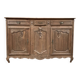 Solid oak rustic sideboard / buffet cabinet with carved details