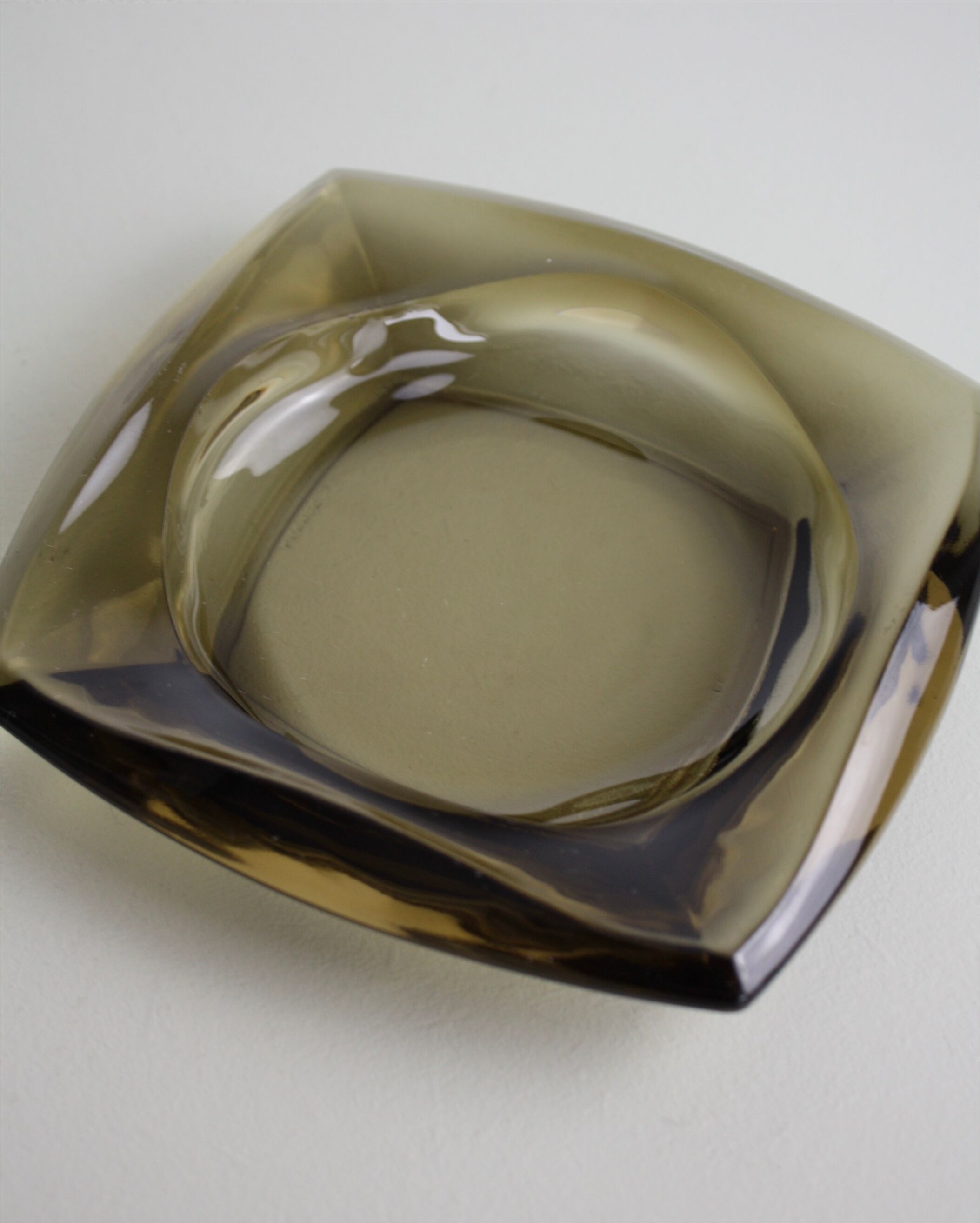 Vintage smoked glass ashtray