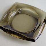 Vintage smoked glass ashtray