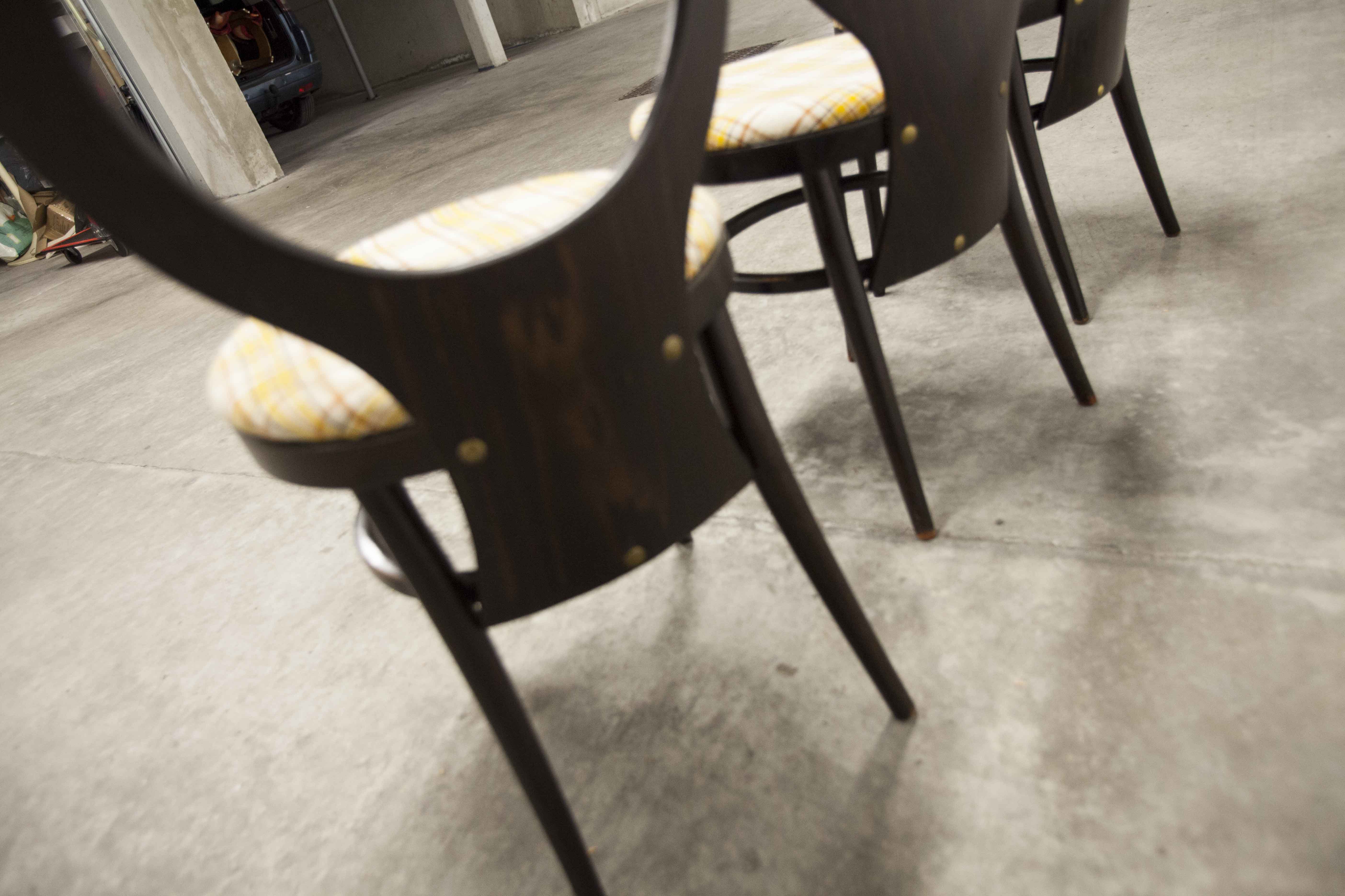 Lot de 3 chaises Baumann mouettes 1970 tissu à changer