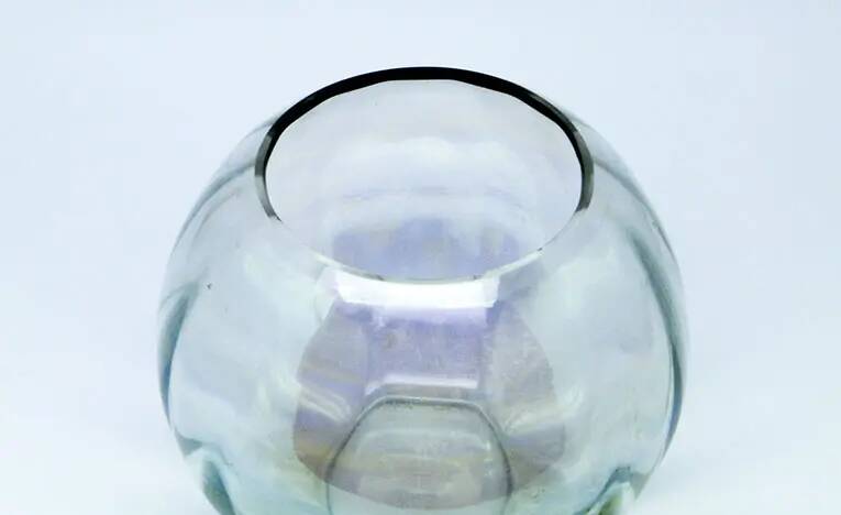 Vase sphérique Art Déco, en verre, Usines de verre Niemen, Pologne, années 1930