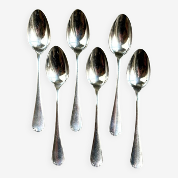 6 small Christofle spoons in silver metal