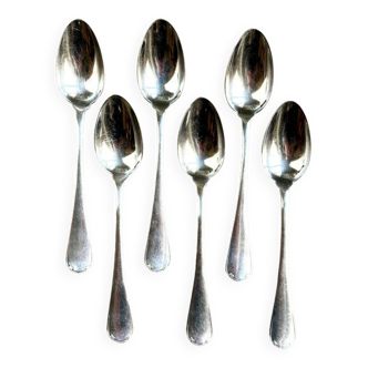 6 small Christofle spoons in silver metal