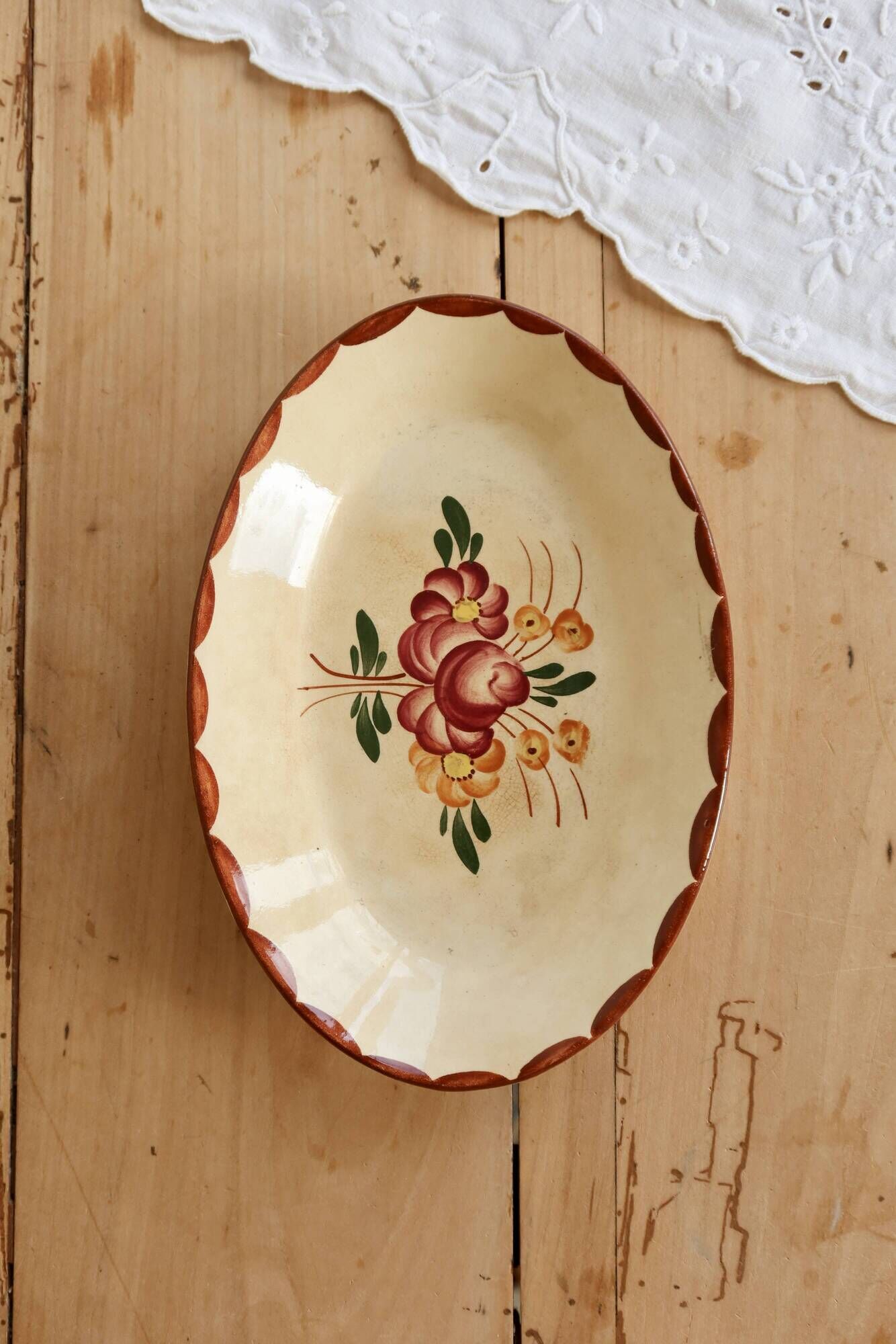 Ravier vintage faïence Longchamp modèle Agen
