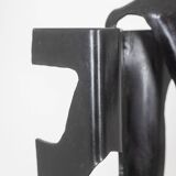 Jean Campa. Vertical sculpture in patinated metal. 1980s.
