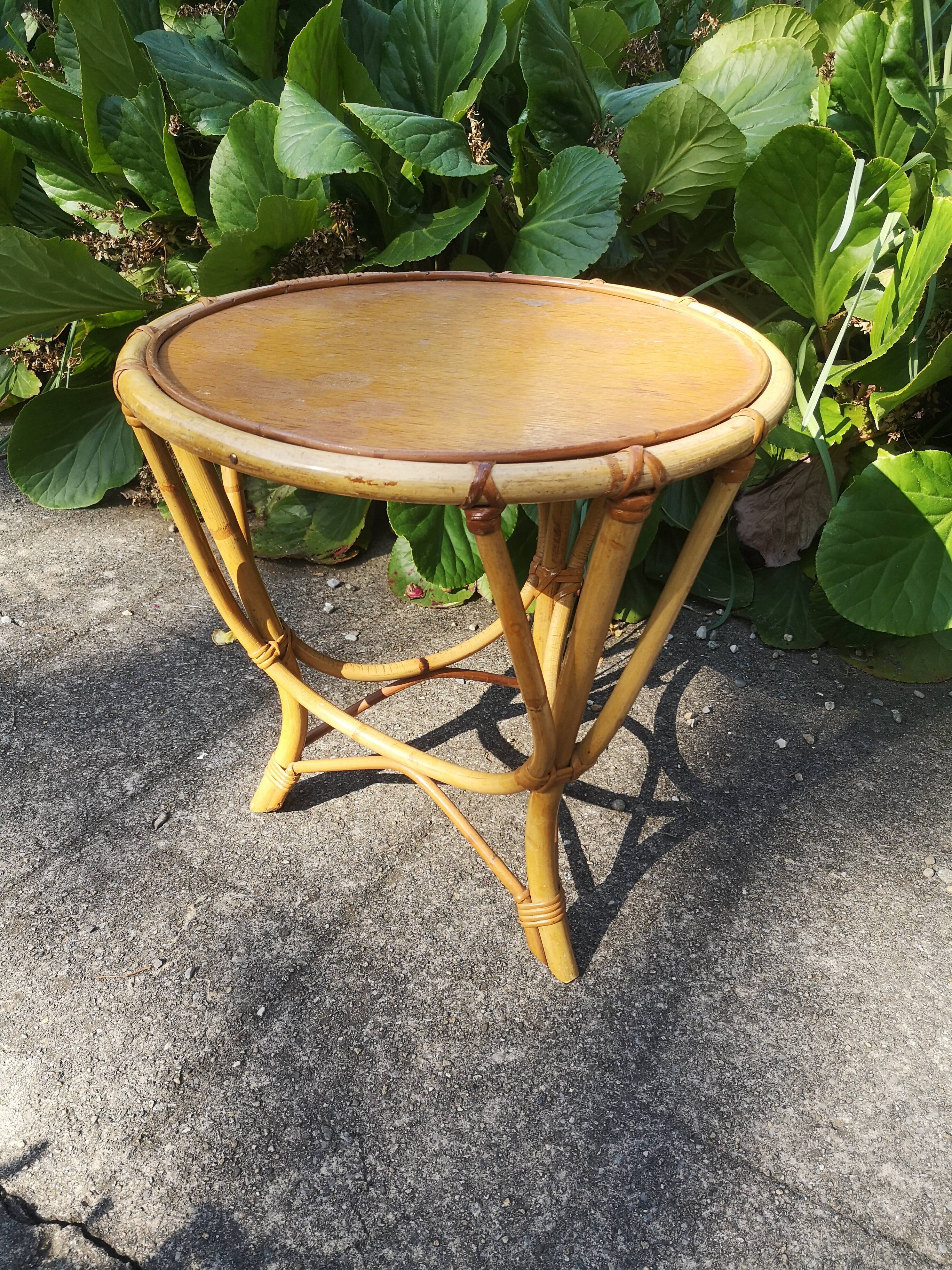 Rattan side coffee table