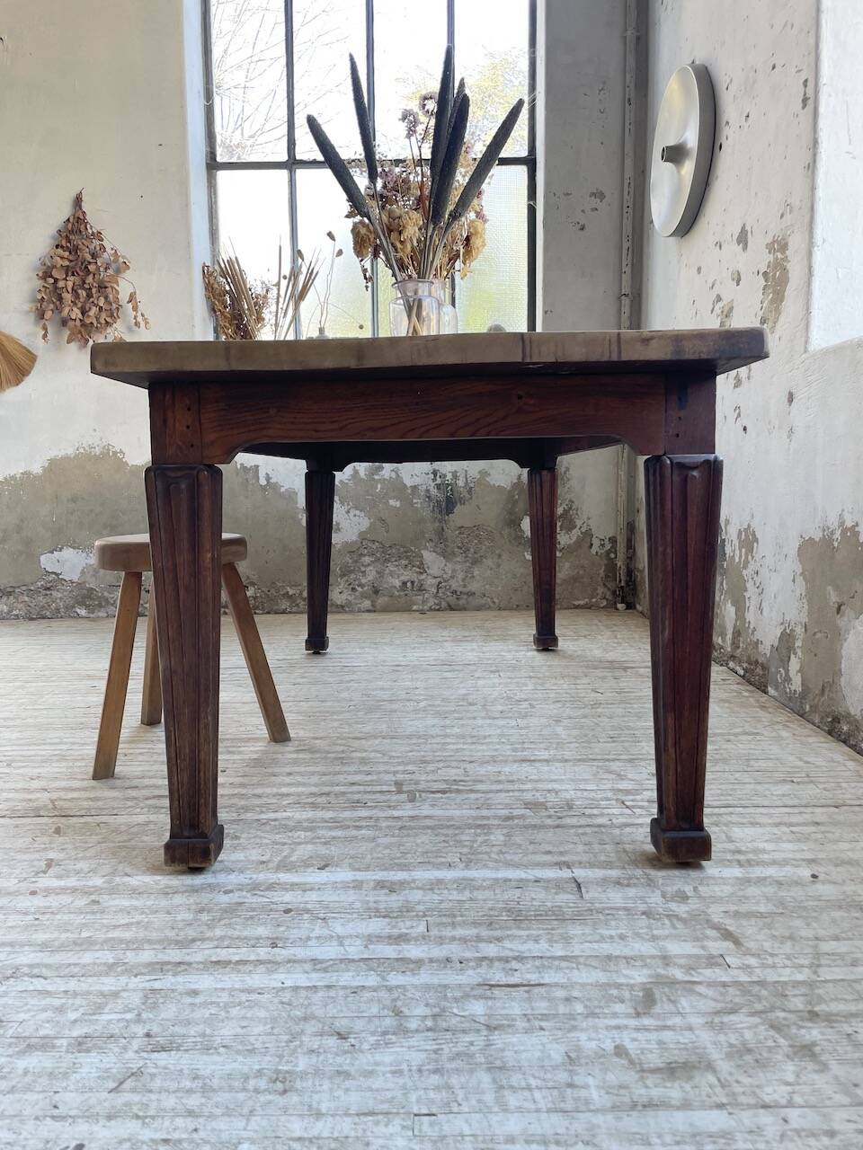 Solid oak farmhouse table 185cm