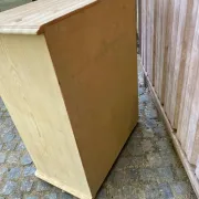 High Scandinavian chest of drawers stripped in solid pine from the 1980s.