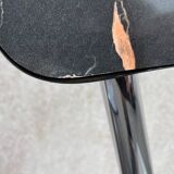 Black marbled formica chairs