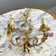 Pair of Maison Baguès wall lights with porcelain flowers, early 19th century