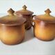Set of three mini cocottes Pillivuyt in porcelain – 1930s-1940s