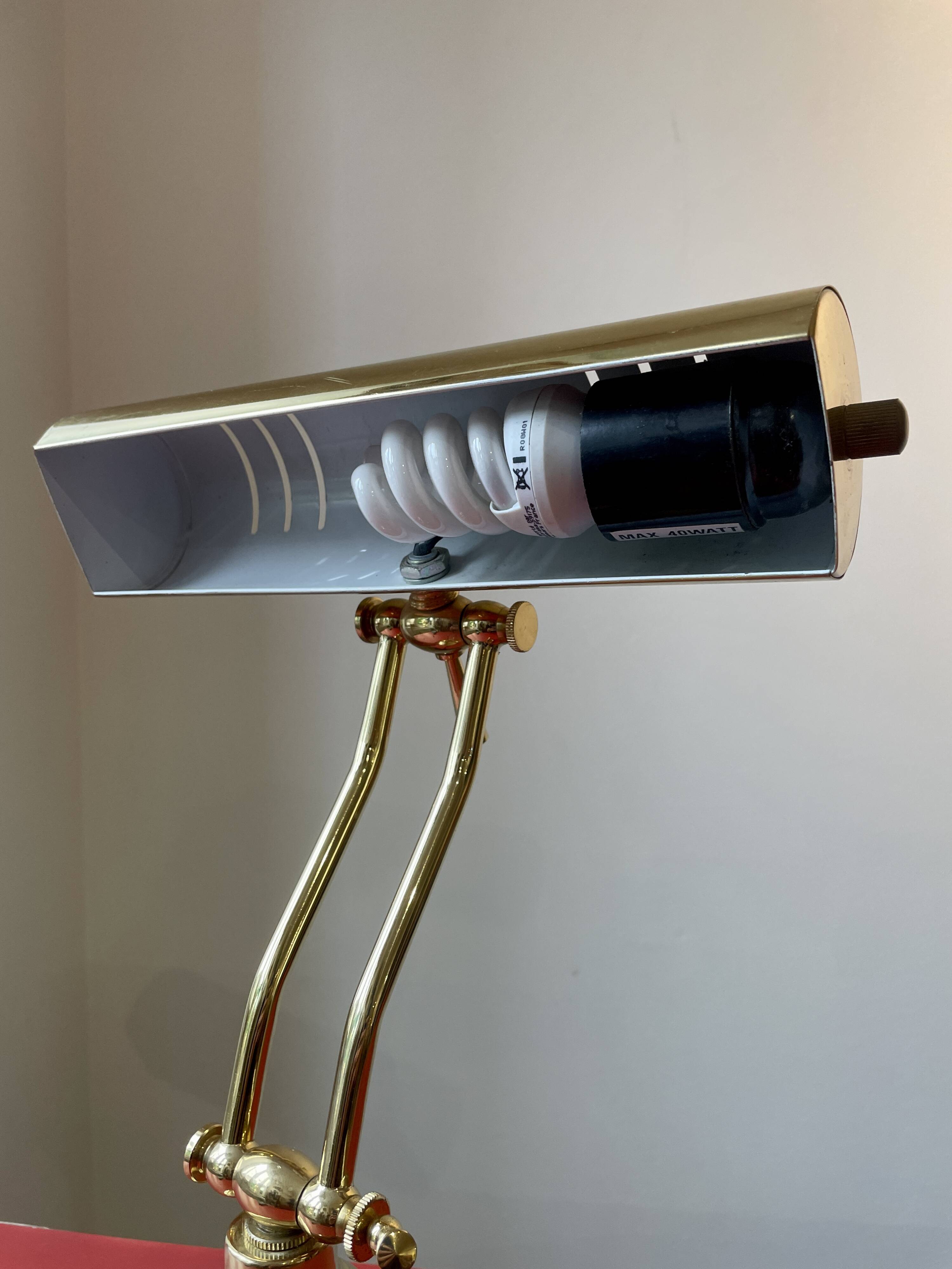 Lampe de notaire, de banquier doré