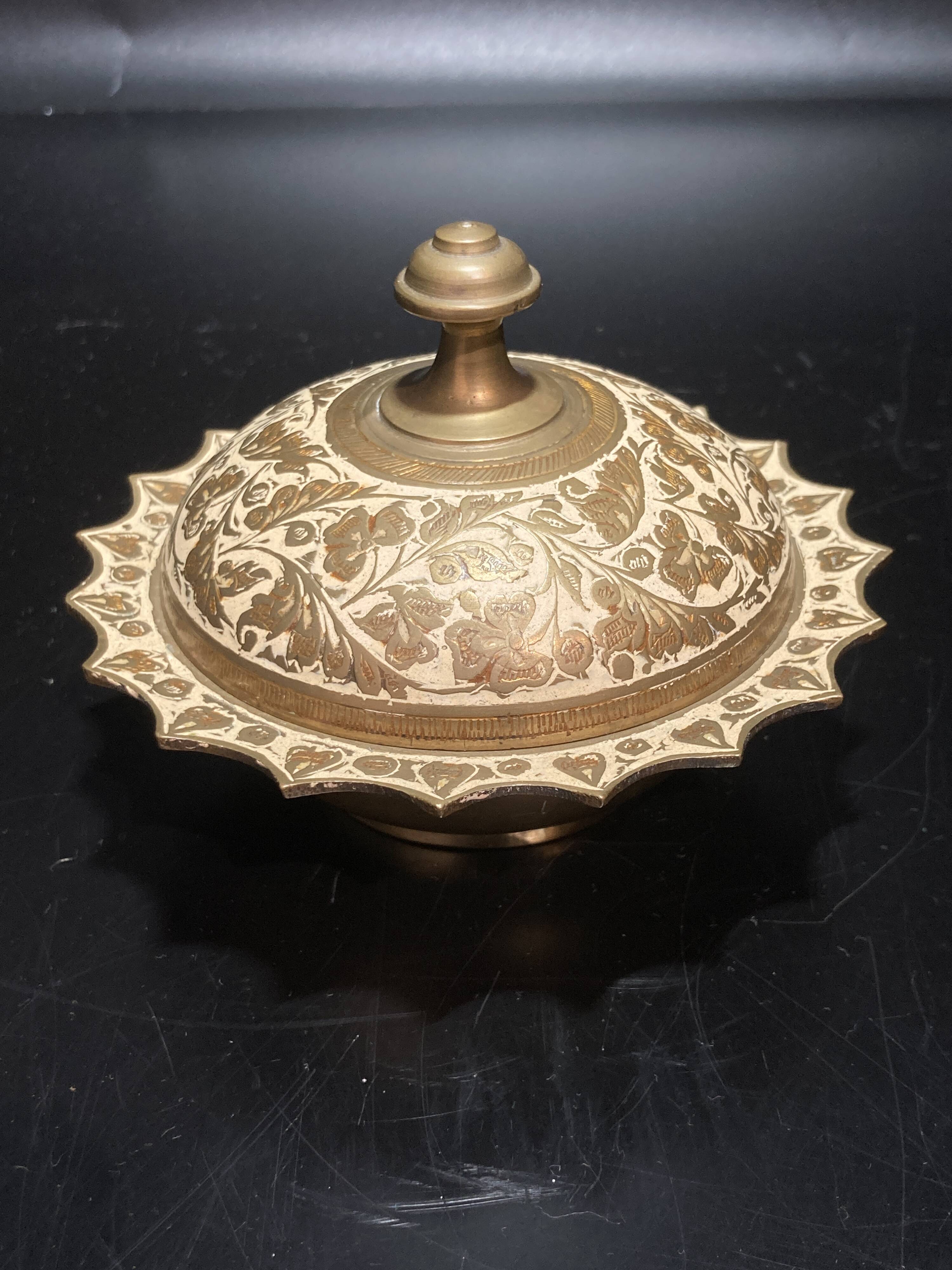 Metal lidded pot made in India