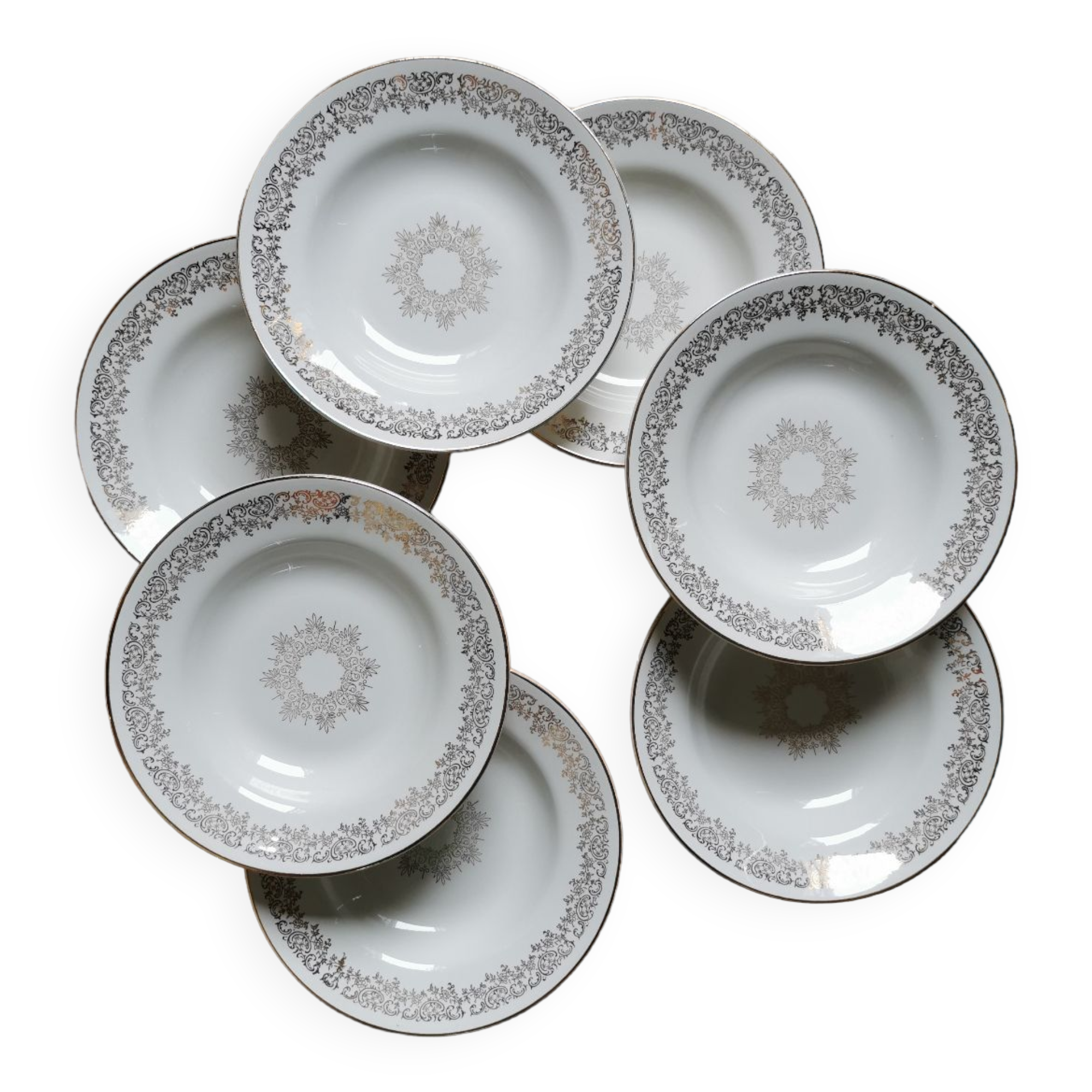 Vintage golden hollow plates