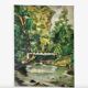 Tableau huile sur toile rivière vintage
