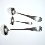 3 cuillères à sauce et louche Rubans croisés nœuds en métal argenté Reneka