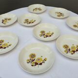 Set 14 plates Marguerites pop design 1970 Sovirel