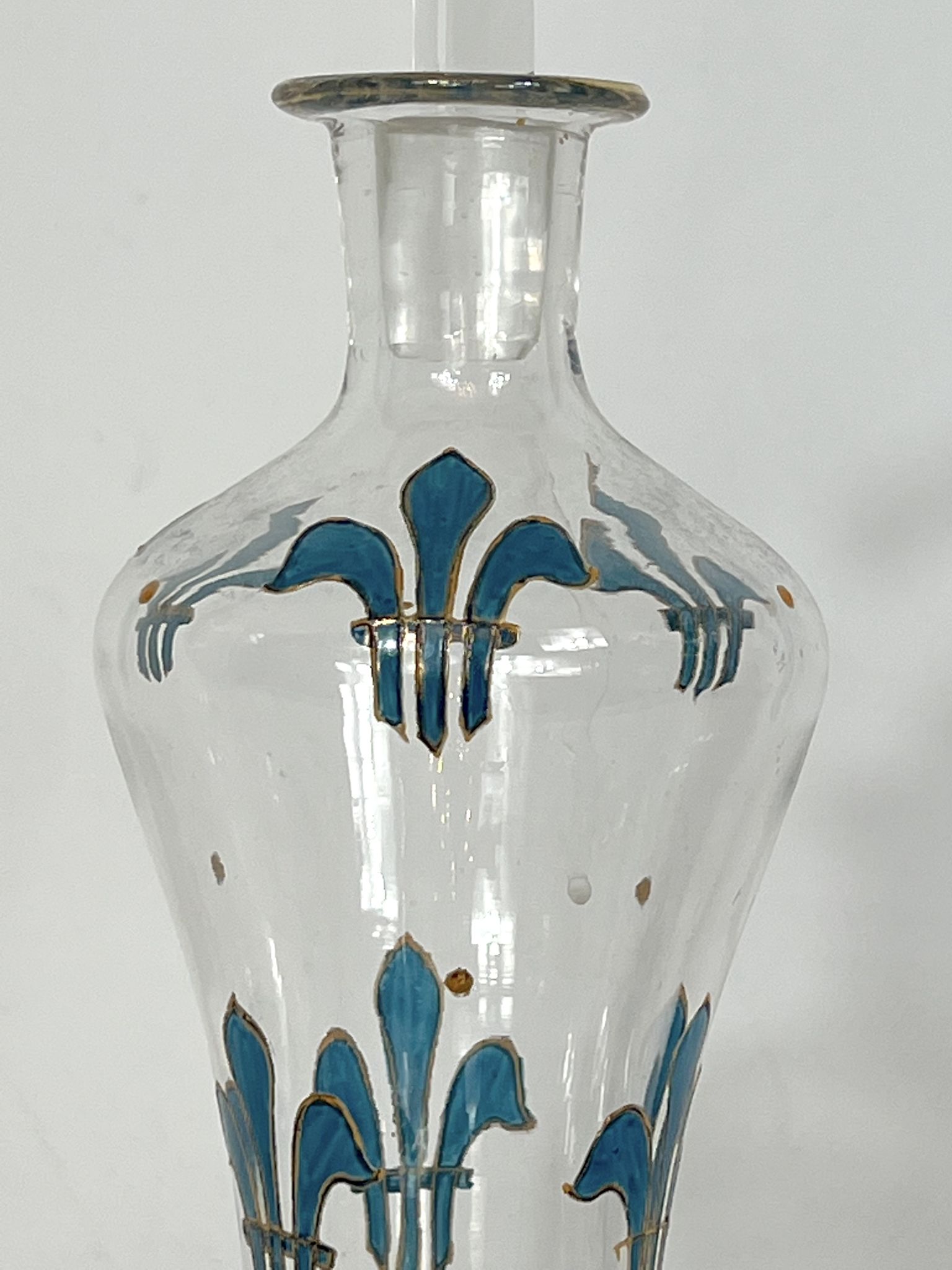 Italian Art Nouveau glass liquor set from 1920s