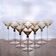 10 Vintage 1970s Amber Large Cocktail Glasses