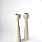Pair of Scandinavian wood candle holders