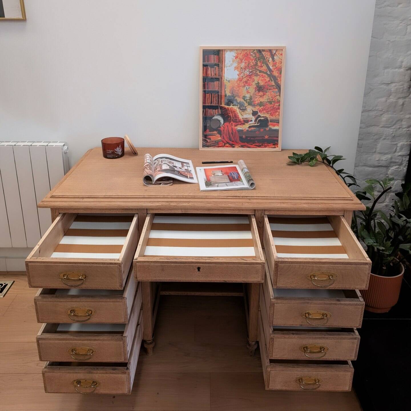 Solid wood desk