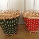 Braided rattan planters