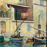 Old painting, Marine, signed Marie (1880-1977)