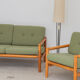Green 2-seater sofa bench, Eastern Europe
