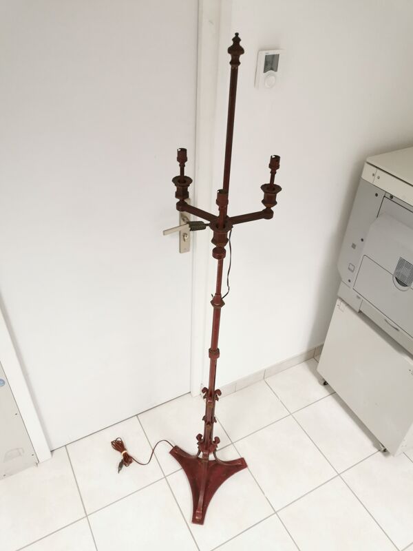 Lampadaire vintage style lampe bougeoir bouillotte