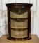 1950s English wall corner display cabinet in mahogany.