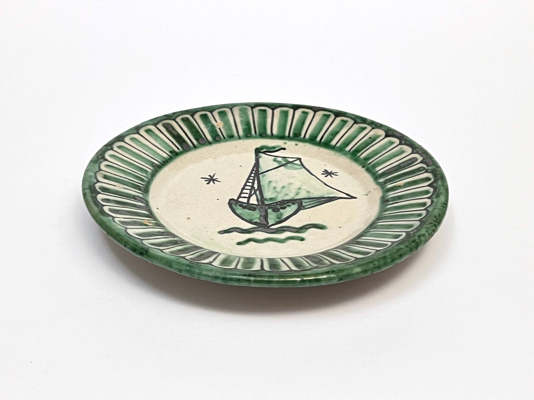4 Vietri plates decorated by Fabbrica Ceramica Avallone, 1930s