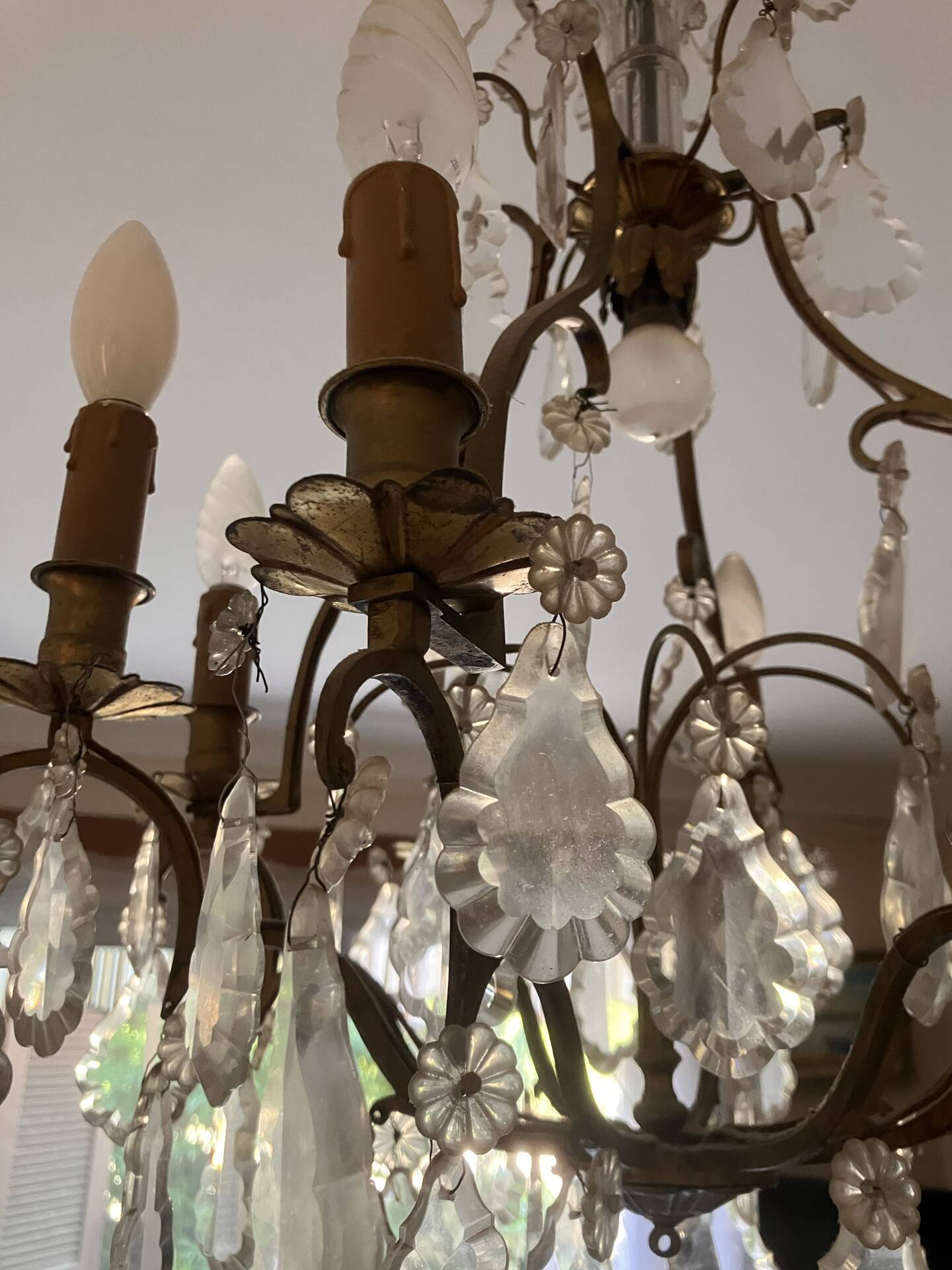 brass and crystal chandelier