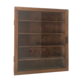 Ancienne vitrine de pharmacie en bois et verre, 4 tablettes années 50