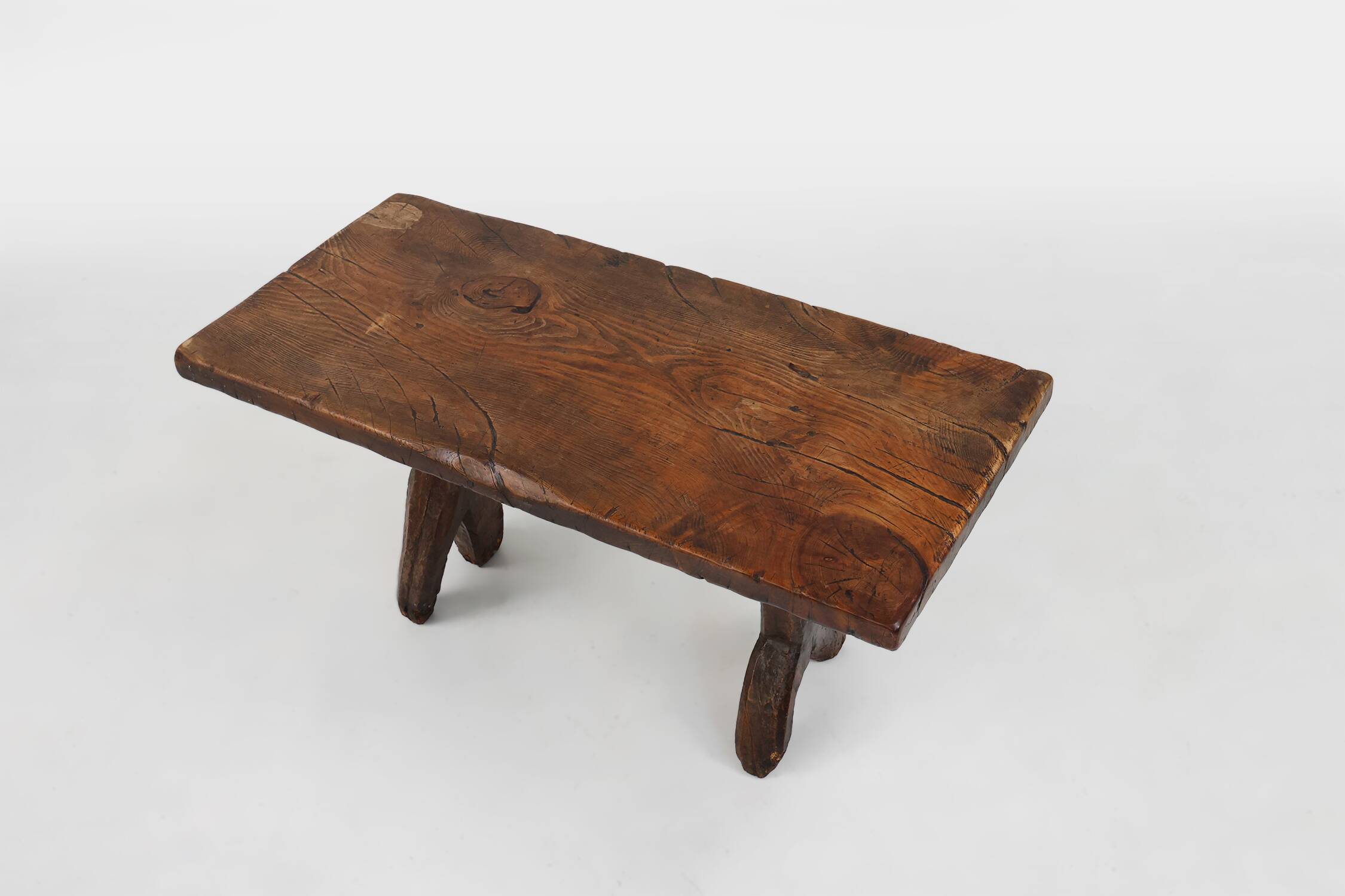 Rustic Spanish dining table, handmade in oak, 16th century