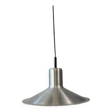 Suspension vintage en métal brossé / lustre seventies