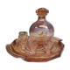 Service Rosaline en verre rose avec un plateau, une carafe et 4 verres à liqueur