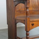 Banc ancien en bois à haut dossier – Fin XIXe / Début XXe siècle