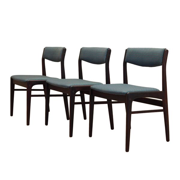 Ensemble de trois chaises en palissandre, design danois, années 1970, fabrication : Danemark