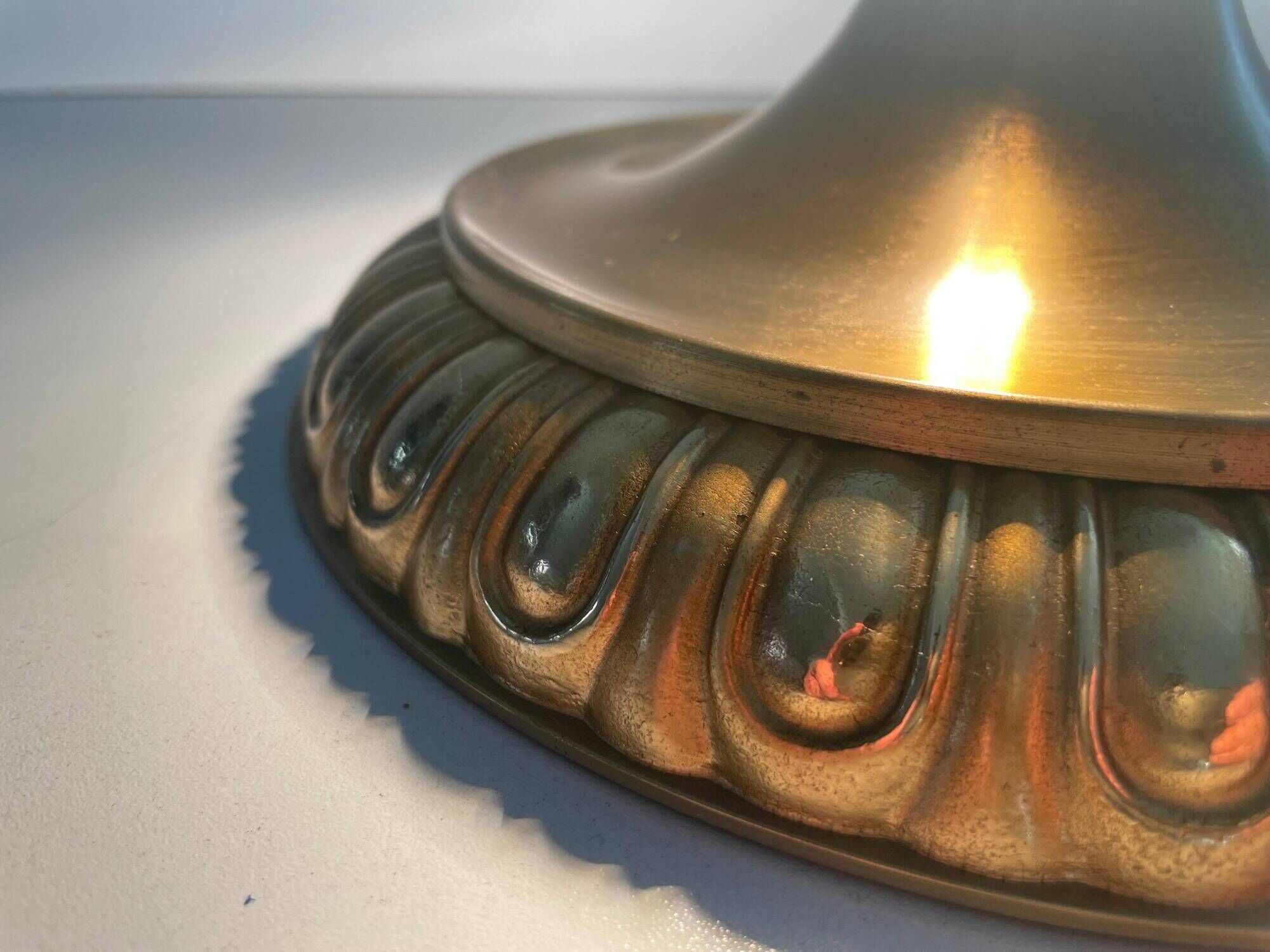 Simple flush lamp in brass, mid-century German design, 1960s, Germany.