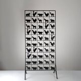 Animal Screen Att. Atelier Marolles and Jean Touret in Wrought Iron 1950s