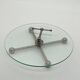 Vintage glass and silver metal presentation / service tray