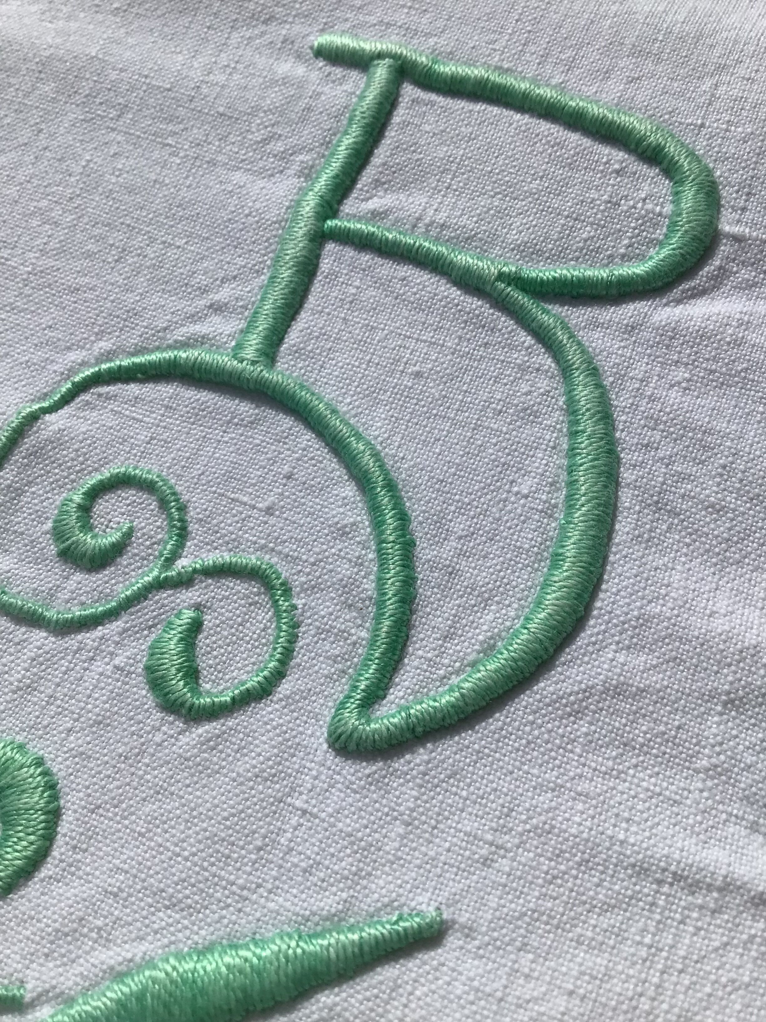 Drap 2 places brodé BB, pastilles, double jour échelle couleur vert clair