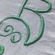 Drap 2 places brodé BB, pastilles, double jour échelle couleur vert clair