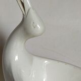Empty pockets bird soap holder white ceramic Art-deco