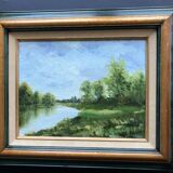 Oil on canvas: riverside