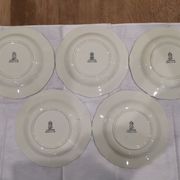 Set of 5 old hollow plates in gien earthenware model "lorraine"