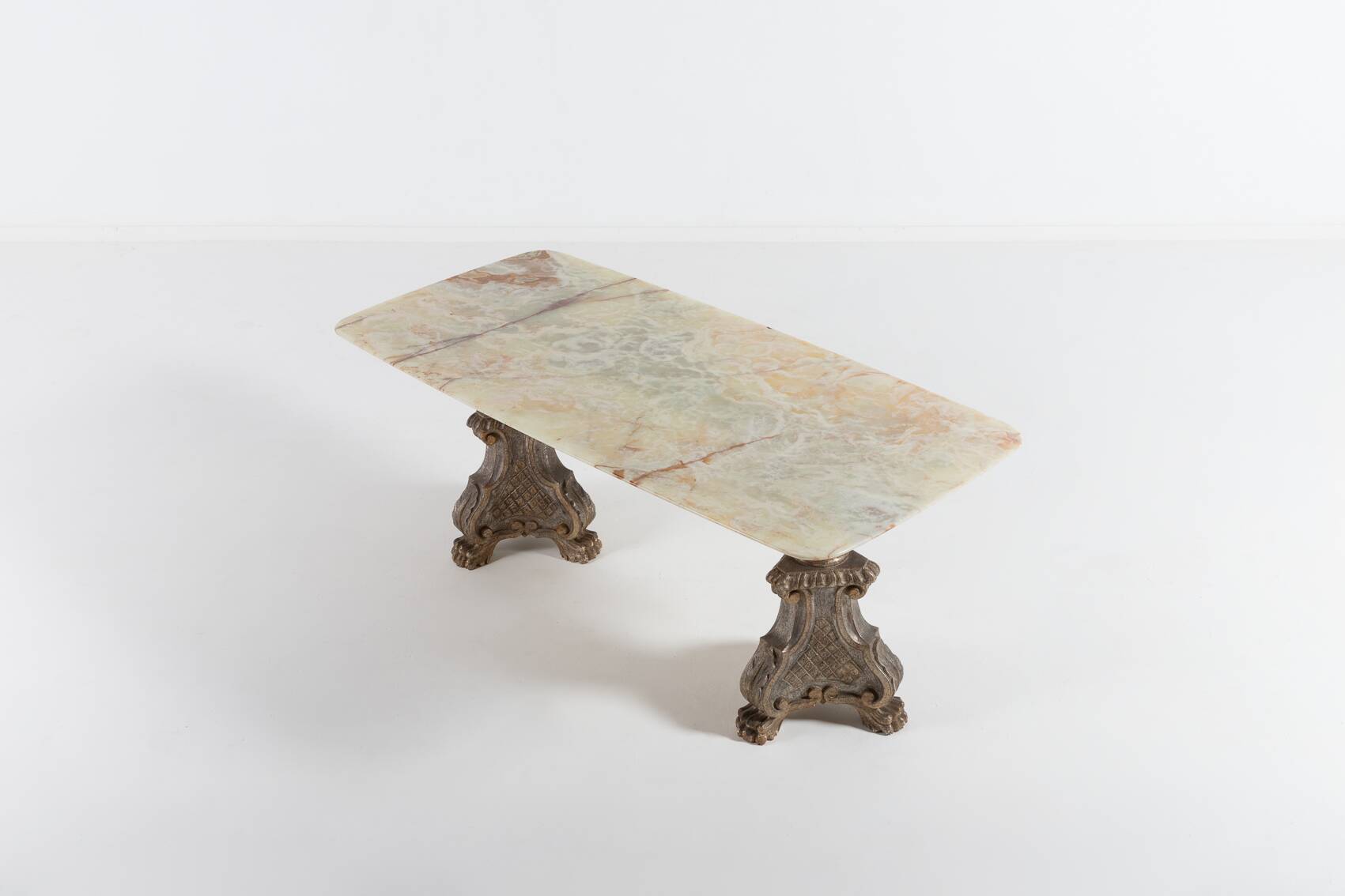 Vintage Italian design Onyx top coffee table
