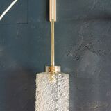 Vintage 60s brass pendant lamp with transparent glass bubbles