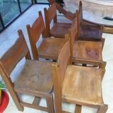 Lot de 6 chaises regain cuir et orme